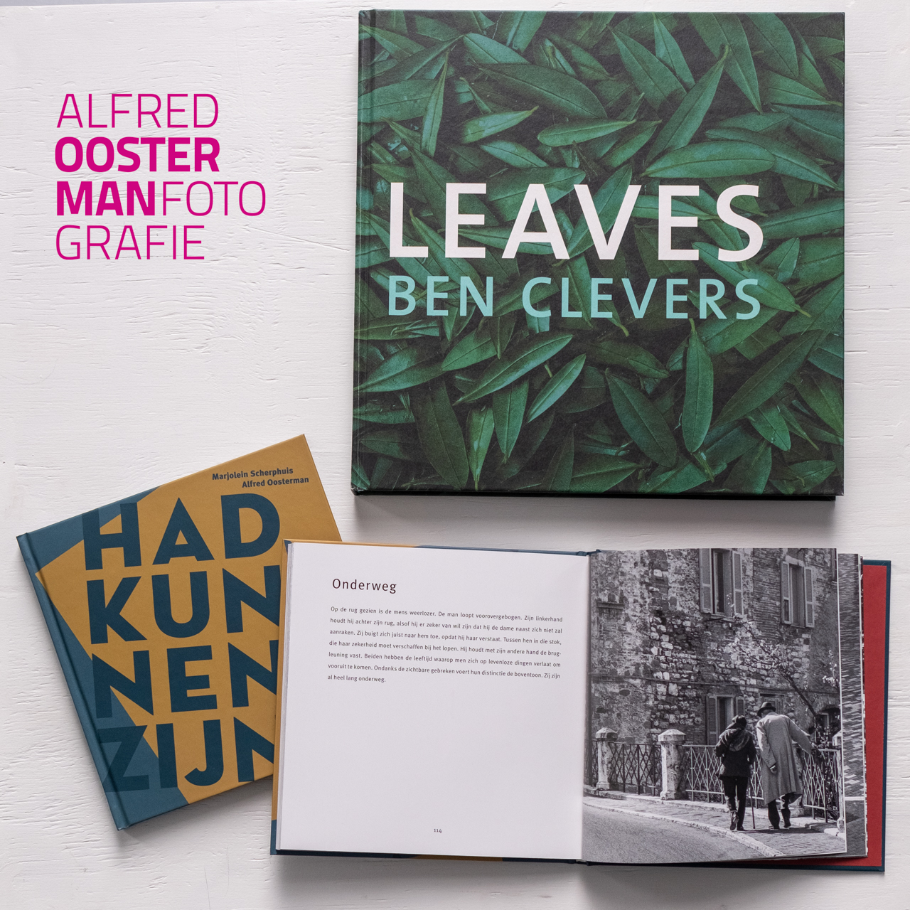 Een boek cadeau geven of krijgen blijft bijzonder. De boeken 'Had kunnen zijn' en 'Leaves' zijn te koop via de website van Alfred Oosterman fotografie: https://project.dickrutgers.nl/toon/boeken/